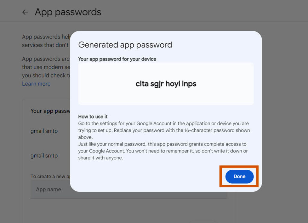 get app passwords